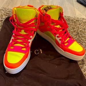 VGUC Gucci Fluo Matt High Top Sneakers
